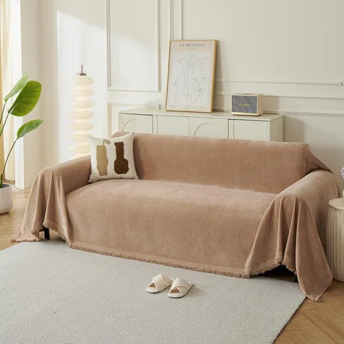 Vista 17 de Fundas Boho para Sofá de 2 Cojines, Funda Deslizable de Chenille para Sofá para Mascotas Lavable, Funda de Loveseat Seccional en Forma de L Manta