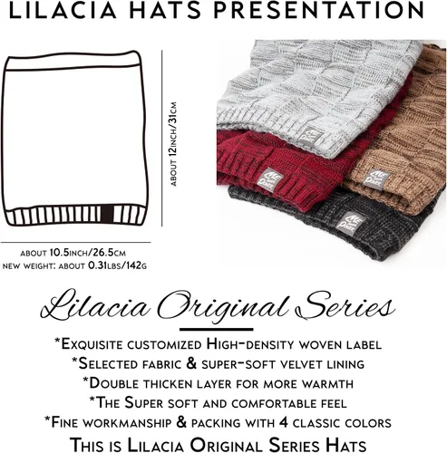 Vista 6 de Lilacia Gorro de invierno mejorado con diseño de cola de caballo cálida, gorro de calavera, barba, para bufandas, máscara, talla única