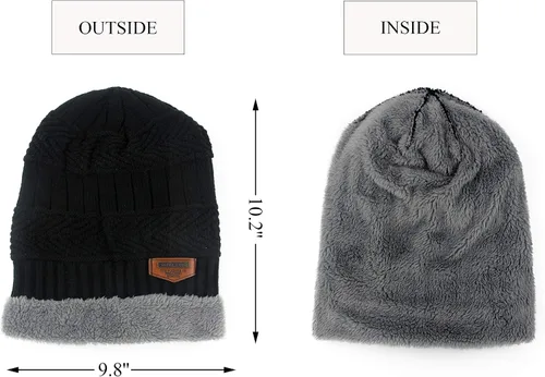 Vista 3 de Muryobao Gorro de invierno grueso y cálido para mujer