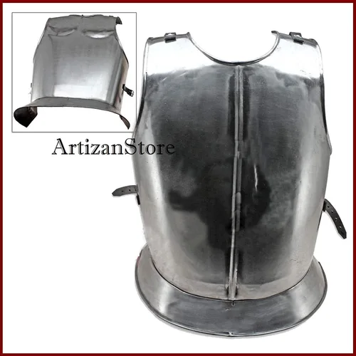 Vista 3 de Española Conquistador Cuirass Medieval Armadura Mama Plata