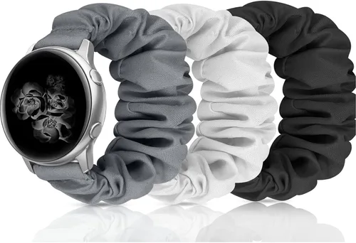 Vista 13 de Correas elásticas de repuesto para Samsung Galaxy Watch 4 5 Pro 6 7 Classic Galaxy Active 1 2 1.57 pulgadas y 1.732 pulgadas para mujer, Bla-S