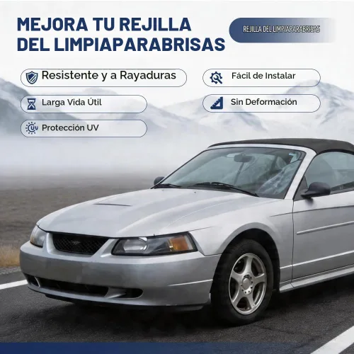 Vista 4 de PIT66 2 piezas, panel de rejilla de ventilación para limpiaparabrisas compatible con 99-04 Ford Mustang GT SVT