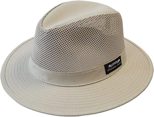 Vista 6 de Panama Jack - Sombrero de sol de lona original para hombre, safari, 2 1/2" de ala, protección solar UPF (SPF) 50+ Negro