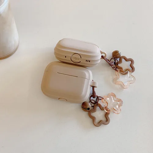 Vista 5 de Clouds - Funda de TPU compatible con AirPods Pro (primera generación) con llavero, bonita funda protectora flexible a prueba de golpes para AirPods