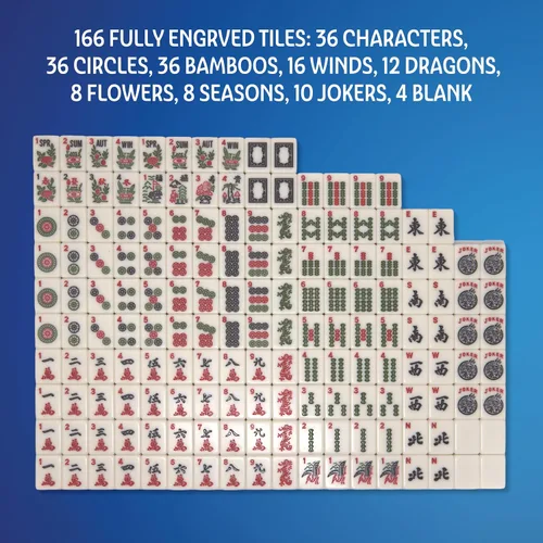 Vista 5 de Juego oficial de American Mahjong todo en uno, bolsa de transporte