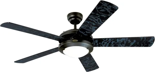 Vista 2 de Ventilador Westinghouse Lighting Comet de techo, para interiores y exteriores, con luz Negro mate