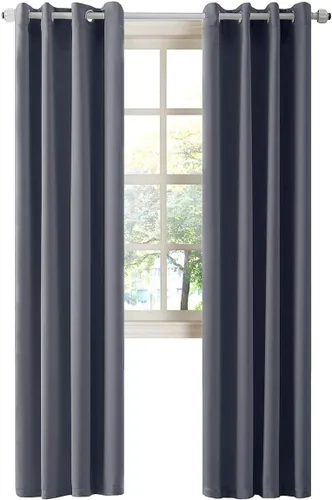 Vista 80 de LA PALMA Cortinas opacas con aislamiento térmico y ojales, para sala de estar, dormitorio, paquete de 2 paneles