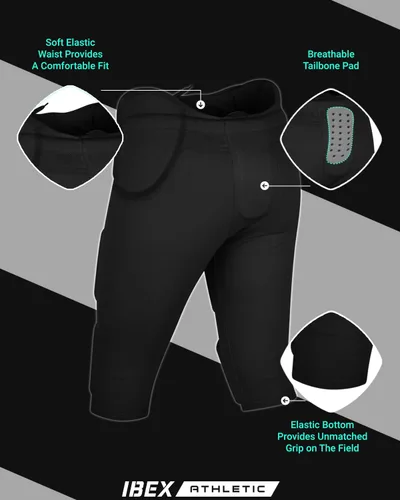 Vista 3 de Pantalones de fútbol integrados para adultos, pantalones de práctica de fútbol para hombre con almohadillas integradas