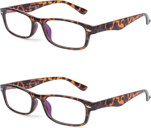 Vista 7 de Paquete de 2 lentes de computadora con bloqueo de luz azul y anti UV 2PK-Negro