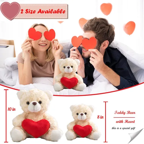 Vista 4 de Oso de peluche personalizado, oso de peluche con imagen de texto personalizada como regalo personalizado para novia, novio, 8 pulgadas