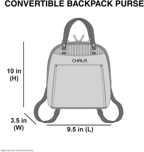 Vista 7 de CHALA Mochila convertible - Bolso de hombro convertible para mujer con correa ajustable