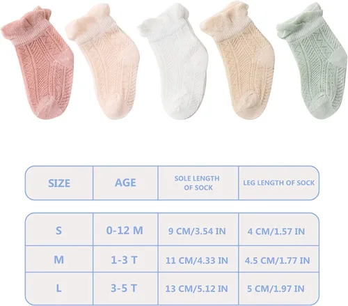 Vista 7 de Fatu Fashion - Pack de 5 calcetines para bebés recién nacidos para bebés y niños pequeños calcetines transpirables y suaves absorben el sudor