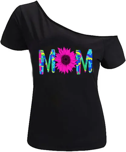 Vista 88 de MAGICMK - Camiseta casual para mujer, con estampado de labios y hombro descubierto, talla extragrande