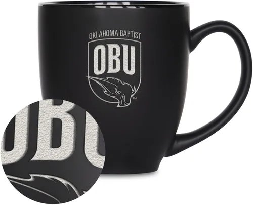 Vista 259 de Rico Industries - Taza de cerámica mate negra con grabado láser estándar de 15oz para NCAA (escuelas T & U) - Para bebidas calientes o frías