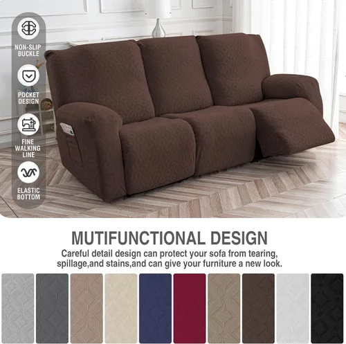 Vista 37 de Gennia Funda Impermeable para Silla Reclinable, Fundas Elásticas para Sofá Reclinable con Bolsillos, Fundas Lavables para Silla Reclinable Lazy Boy