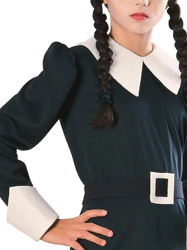 Vista 3 de Addams Family Disfraz infantil de Merlina Addams, M, Multicolor