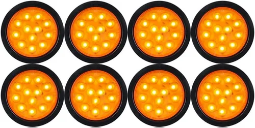 Vista 11 de Astra Depot Juego de 4 unids rojo 4 "redondo 12 LED Stop Running Luz trasera Ojal Plug para vehículo largo camión remolque