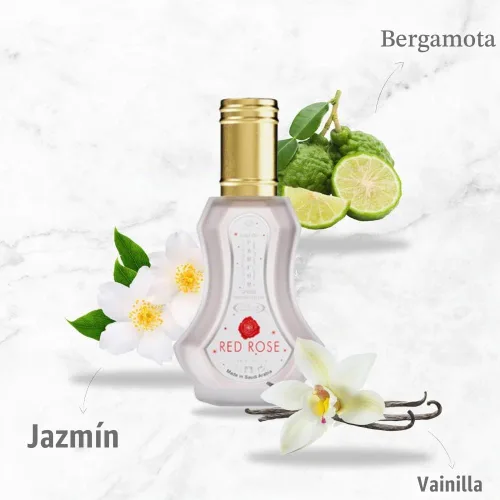 Vista 2 de Al-Rehab - Espray natural Eau de Perfume Red Rose de 1.15 onzas líquidas, paquete de 2