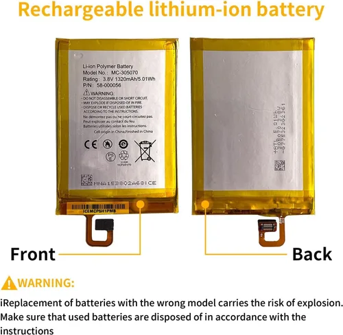 Vista 6 de 3.8V 5.01Wh 1320mAh MC-305070 58-000056 Replacement of Battery for E-Book,E-Reader (with 8 Pieces of Repair Tool)