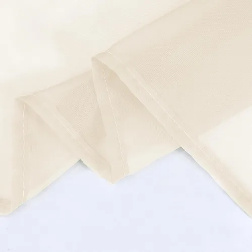 Vista 5 de HUTO Cenefa de gasa suave para ventana, color beige, para habitación de niñas, toldo de cama, 1 panel de 52 x 144 pulgadas de largo
