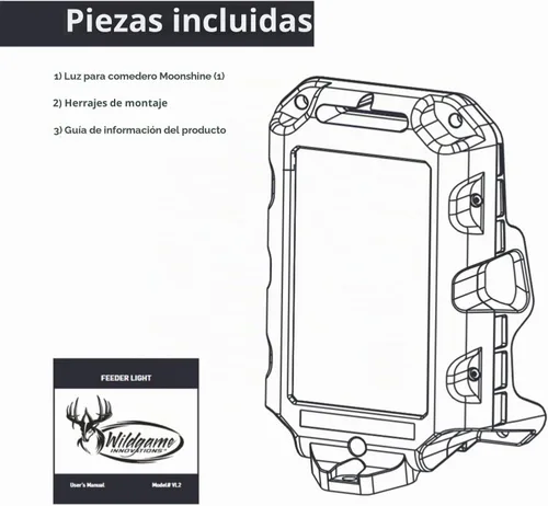 Vista 3 de WILDGAME INNOVATIONS Luz para Comedero Moonshine Luz Verde Resistente a la Intemperie Activada por Movimiento con Panel Solar Integrado para Caza