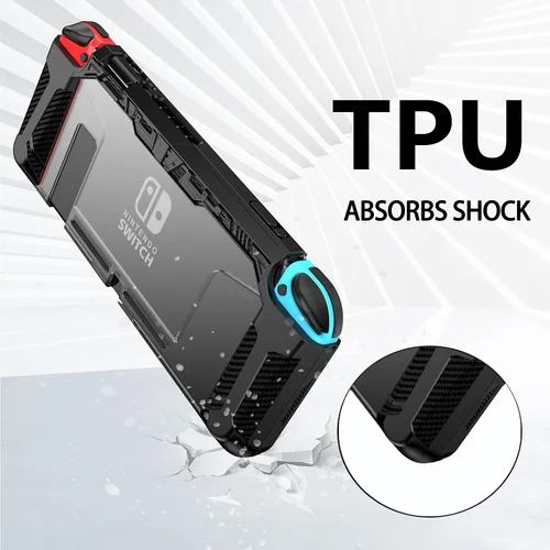 Vista 2 de PiMivco Dockable Case for Nintendo Switch 2017,Protective Case Compatible for Nintendo Switch and Joy-Con Controller ,TPU Grip Cover with