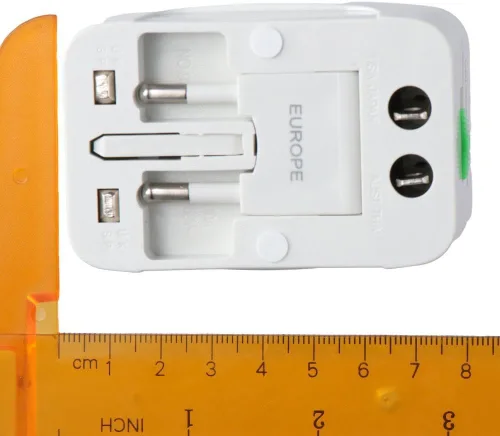 Vista 6 de Conversión de viaje Enchufe de cobre duradero ABS multifuncional Adaptador portátil EE.UU. UE y Reino Unido Enchufes Adaptador de corriente