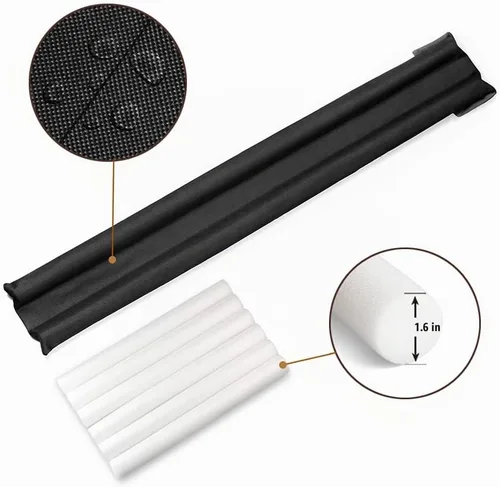 Vista 3 de Topes dobles para puertas impermeables, tamaño ajustable de 30" a 36", protectores de corrientes de aire, bloqueador de ruido, bloqueador de brisas