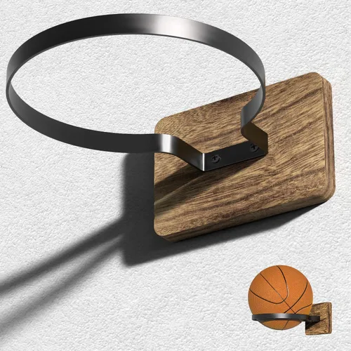 Vista 2 de Soporte de Pared para Baloncesto, Organizador de Exhibición y Almacenamiento de Pelotas para Baloncesto, Fútbol, Fútbol Americano, Voleibol