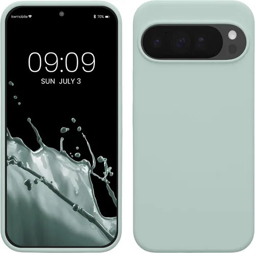 Vista 29 de kwmobile Funda Compatible con Google Pixel 6 Pro - Funda de teléfono de silicona TPU con acabado suave - Azul Arrecife