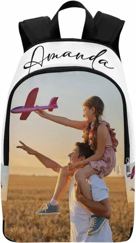 Vista 24 de MyPupSocks Mochila escolar personalizada con nombre personalizado mochila unisex, Multi 00, Personalizado