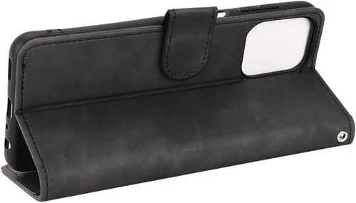 Vista 3 de Compatible con Redmi A1 4G Flip Wallet Cover Cover Compatible con Redmi A1 Plus 4G Kickstand Cierre Magnético Negro