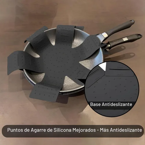 Vista 4 de Protectores de ollas y sartenes - Protectores de silicona para apilar 3 Negro