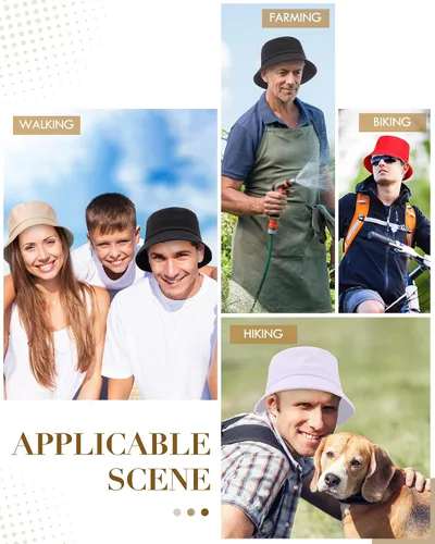 Vista 5 de Vabean Sombrero de pescador de pesca de color sólido, gorra de pescador, unisex, para verano, para hombres y mujeres, para el verano, 12