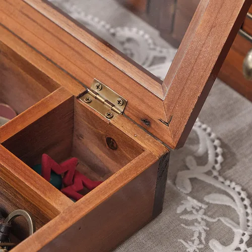 Vista 6 de Joyero organizador de madera personalizado para hombres, regalos personalizados para papá, marido, abuelo, novio, caja de almacenamiento de joyas