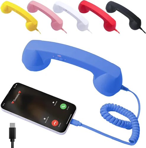 Vista 14 de Teléfono retro 2026, nuevo receptor de teléfono celular con micrófono y altavoz, teléfono retro vintage con cable, estilo teléfono fijo receptor