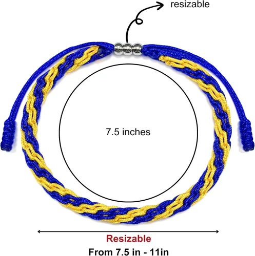 Vista 7 de LAMIBEE Pulsera con código de bandera de país, pulsera de cuerda de protección y sufrimiento de la suerte, pulsera tibetana, pulsera de cuerda