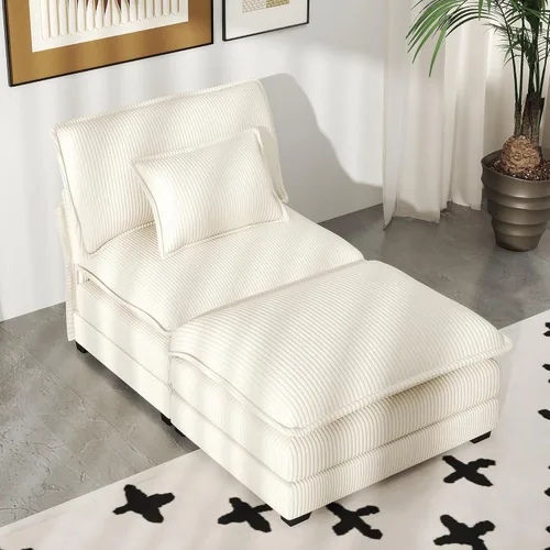 Vista 20 de Real Relax 145'' Sofá seccional modular, sofá convertible de 4 plazas con chenilla, 8 almohadas y 2 reposabrazos para sala de estar, oficina