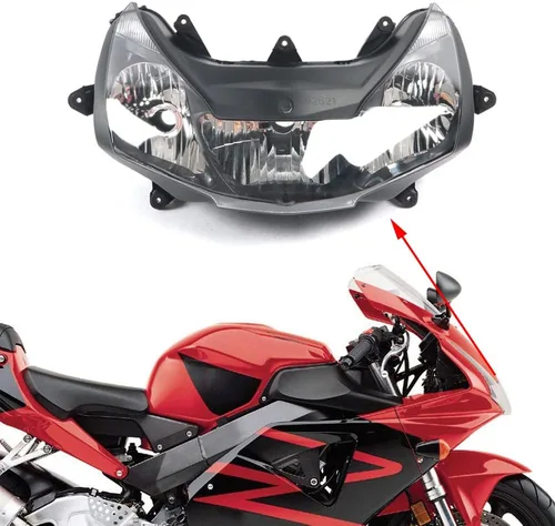 Vista 26 de Ensamble de lámpara de faro delantero para motocicleta compatible con Yamaha YZF600 R6 2006 2007 06 07 YZF-R6 Faro frontal transparente para moto