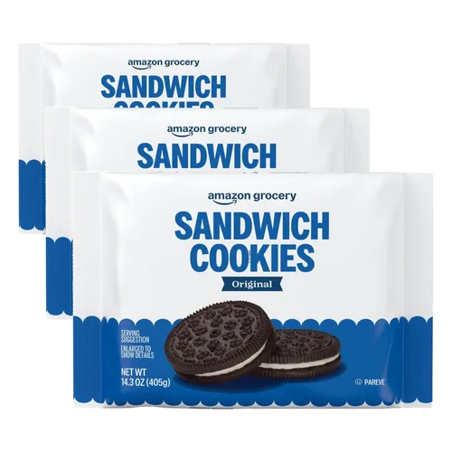 Vista 8 de Amazon Grocery, Galletas de sándwich originales, 14.3 onzas (anteriormente Happy Belly, el embalaje puede variar)