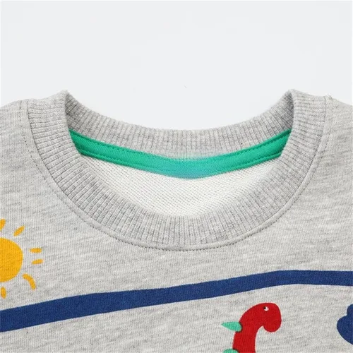Vista 4 de HILEELANG Sudaderas con cuello redondo y manga larga para niño pequeño, algodón gráfico, ropa de Navidad