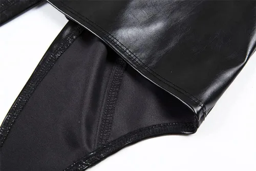 Vista 8 de DOUCIU Top corto sin mangas de piel sintética con cordones para mujer