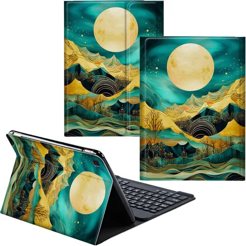 Vista 62 de Funda para Samsung Galaxy Tab S6 Lite 2022/2020 Teclado Inalámbrico Desmontable y Cubierta De Soporte De Cuero PU Funda Protectora Para Samsung