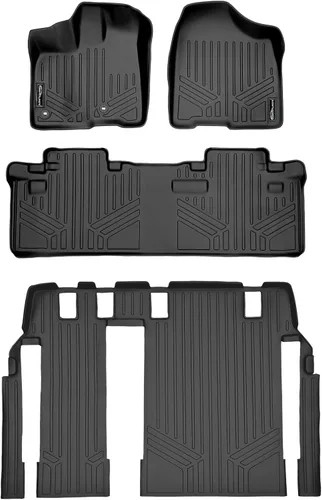 Vista 13 de MAXLINER - Juego de tapetes de piso de ajuste personalizado de 3 filas para Toyota Sienna 2011-2012
