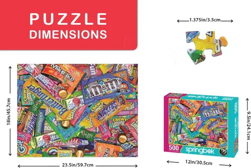Vista 4 de Rompecabezas de Springbok con diseño de dulces, 500 piezas