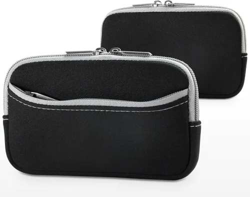 Vista 2 de BoxWave Funda compatible con Ingenico iSMP4 - SoftSuit con bolsillo, funda de neopreno suave con bolsillo con cremallera, color negro azabache
