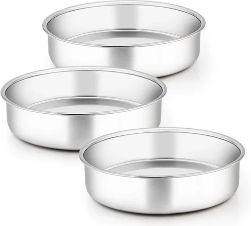 Vista 10 de TeamFar Molde para Pastel de 4 Pulgadas, Mini Molde para Pastel Juego de Moldes Pequeños Redondos para Hornear de Acero Inoxidable, Para Hornear