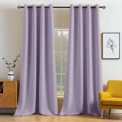 Vista 18 de MIULEE Cortinas opacas para dormitorio o sala de estar, juego de 2 paneles de cortina para ventana con aislamiento térmico y bloqueo de luz