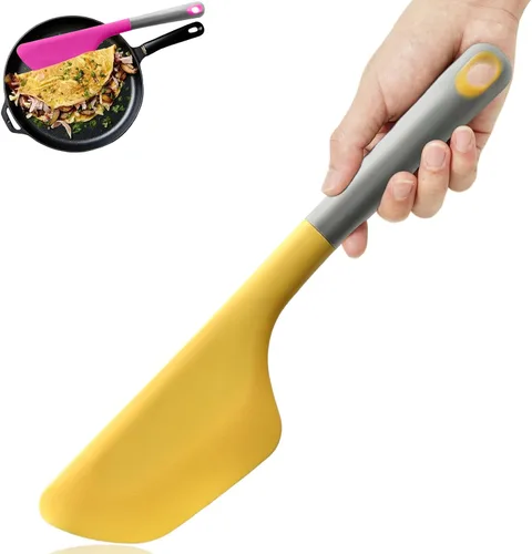 Vista 9 de Espátula de tortilla de silicona Turner, volteador de tortilla Amarillo