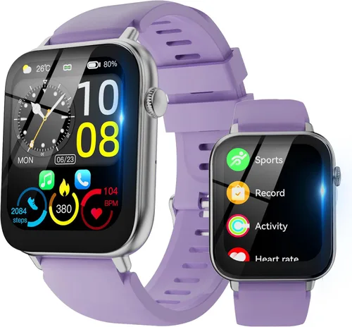 Vista 8 de Reloj inteligente para hombres y mujeres, contestar/hacer llamadas, monitor de fitness HD de 1.85 pulgadas con frecuencia cardíaca 24/7 y monitor